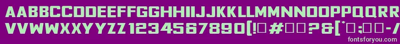 FyodorBoldexpanded Font – Green Fonts on Purple Background