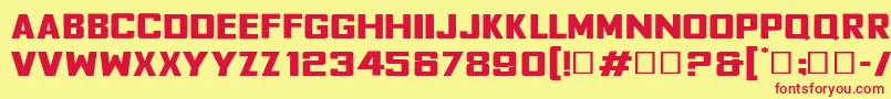 フォントFyodorBoldexpanded – 赤い文字の黄色い背景