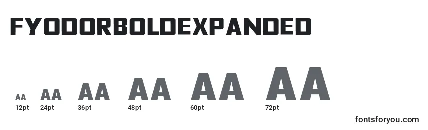 Размеры шрифта FyodorBoldexpanded