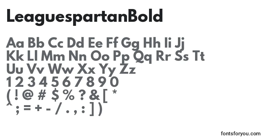 Schriftart LeaguespartanBold (113830) – Alphabet, Zahlen, spezielle Symbole