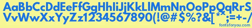 Шрифт LeaguespartanBold – синие шрифты на жёлтом фоне
