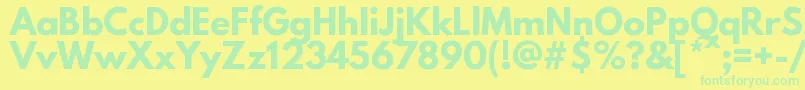 フォントLeaguespartanBold – 黄色い背景に緑の文字