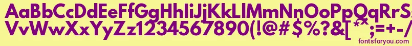 LeaguespartanBold Font – Purple Fonts on Yellow Background
