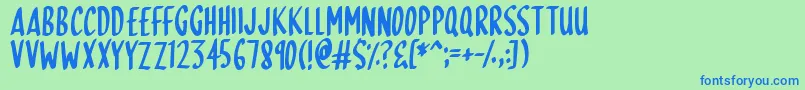 SkinnyDipping Font – Blue Fonts on Green Background
