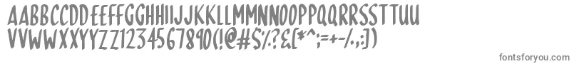 フォントSkinnyDipping – 白い背景に灰色の文字