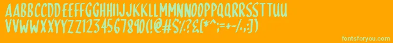 SkinnyDipping Font – Green Fonts on Orange Background