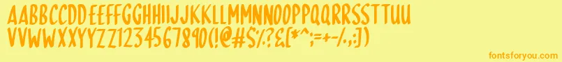SkinnyDipping Font – Orange Fonts on Yellow Background