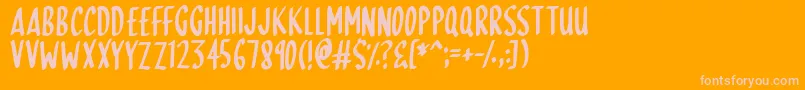 SkinnyDipping-Schriftart – Rosa Schriften auf orangefarbenem Hintergrund