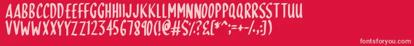 SkinnyDipping Font – Pink Fonts on Red Background