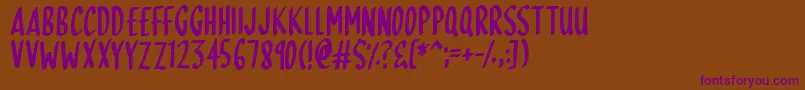 SkinnyDipping Font – Purple Fonts on Brown Background