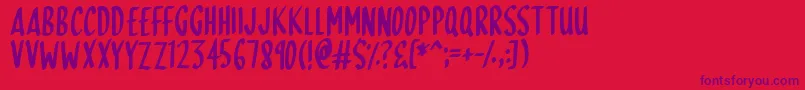 SkinnyDipping Font – Purple Fonts on Red Background