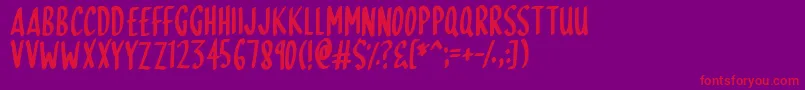 SkinnyDipping Font – Red Fonts on Purple Background