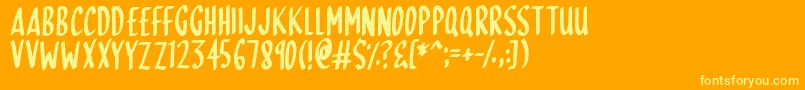 More about SkinnyDipping Font SkinnyDipping Font – Yellow Fonts on Orange Background