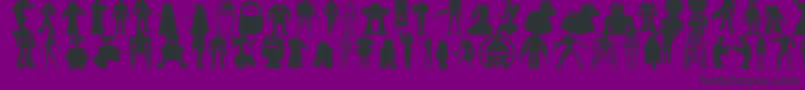 Looksirdroids-fontti – mustat fontit violetilla taustalla