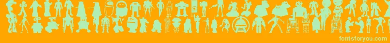 Looksirdroids Font – Green Fonts on Orange Background