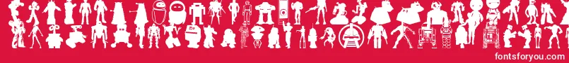 Police Looksirdroids – polices blanches sur fond rouge