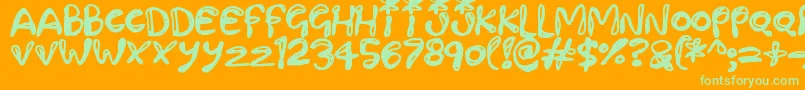 Paintling Font – Green Fonts on Orange Background
