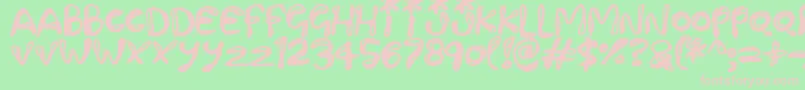 Paintling Font – Pink Fonts on Green Background