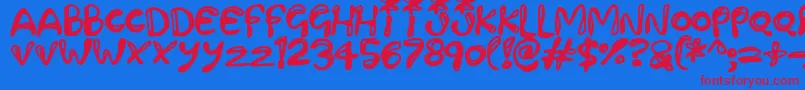 Paintling Font – Red Fonts on Blue Background