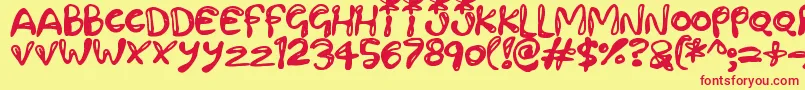 Paintling Font – Red Fonts on Yellow Background