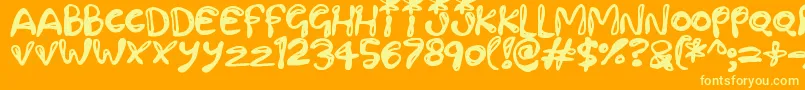 Więcej informacji o czcionce Paintling Czcionka Paintling – żółte czcionki na pomarańczowym tle