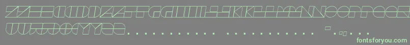 DrebiekExpandedOutlineItalic-fontti – vihreät fontit harmaalla taustalla