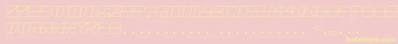 DrebiekExpandedOutlineItalic Font – Yellow Fonts on Pink Background