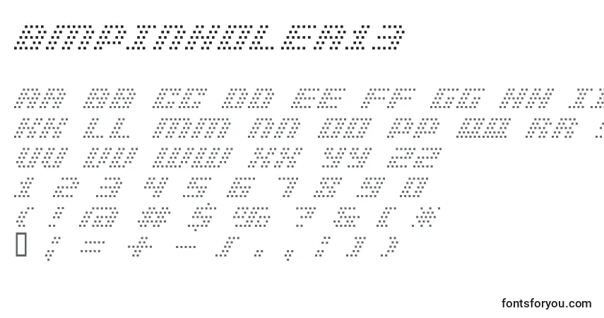 A fonte BmPinholeA13 – alfabeto, números, caracteres especiais