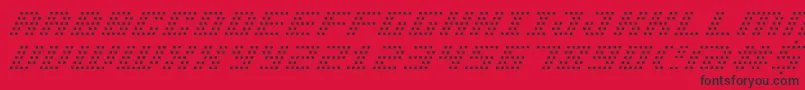 BmPinholeA13 Font – Black Fonts on Red Background