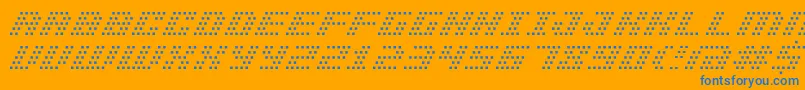 BmPinholeA13 Font – Blue Fonts on Orange Background