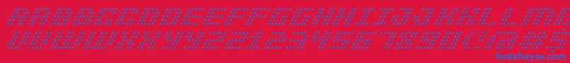 BmPinholeA13 Font – Blue Fonts on Red Background