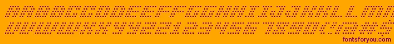 BmPinholeA13 Font – Purple Fonts on Orange Background