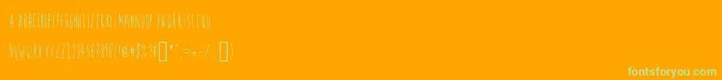 Firefly Font – Green Fonts on Orange Background