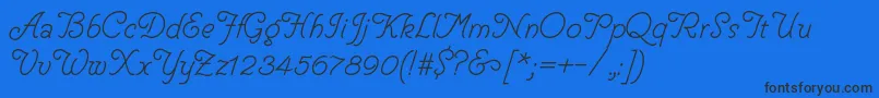 HelveCursive-Schriftart – Schwarze Schriften auf blauem Hintergrund