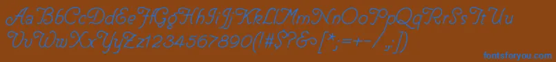 HelveCursive Font – Blue Fonts on Brown Background