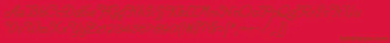 Police HelveCursive – polices brunes sur fond rouge