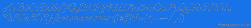 HelveCursive Font – Gray Fonts on Blue Background