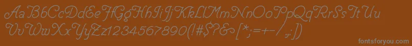 HelveCursive Font – Gray Fonts on Brown Background