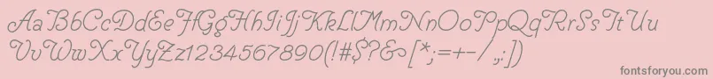 Fonte HelveCursive – fontes cinzas em um fundo rosa