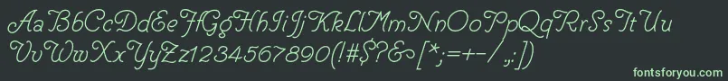 Шрифт HelveCursive – зелёные шрифты на чёрном фоне