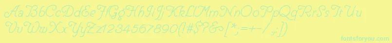 HelveCursive Font – Green Fonts on Yellow Background