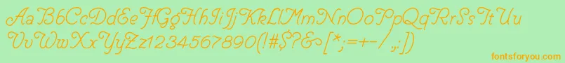 HelveCursive Font – Orange Fonts on Green Background