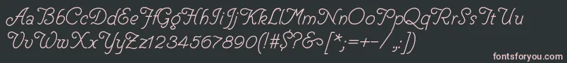 Шрифт HelveCursive – розовые шрифты на чёрном фоне