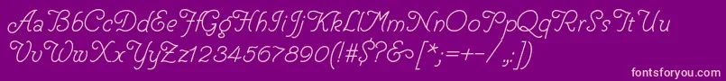 HelveCursive-fontti – vaaleanpunaiset fontit violetilla taustalla