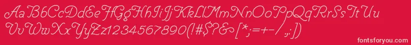 HelveCursive-Schriftart – Rosa Schriften auf rotem Hintergrund