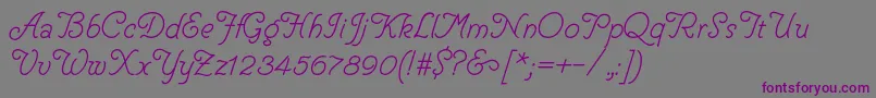 フォントHelveCursive – 紫色のフォント、灰色の背景