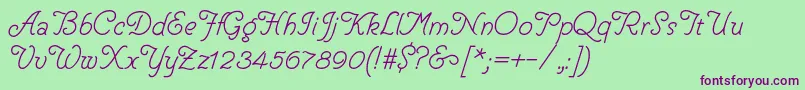 Шрифт HelveCursive – фиолетовые шрифты на зелёном фоне