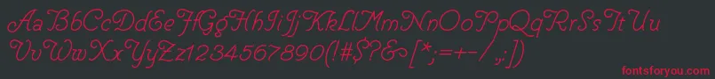 Шрифт HelveCursive – красные шрифты на чёрном фоне