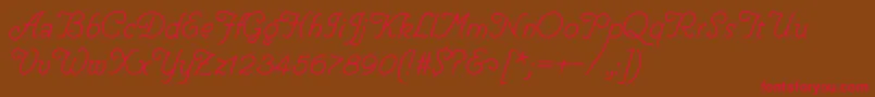 HelveCursive Font – Red Fonts on Brown Background