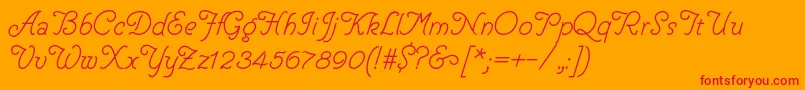 Fonte HelveCursive – fontes vermelhas em um fundo laranja